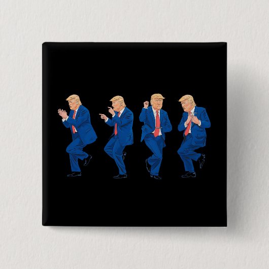 Trump 45 47 Funny Dance Dancing USA Präsident Button (Vorderseite)