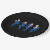 Trump 45 47 Funny Dance Dancing USA Präsident Pappteller (Schrägansicht)
