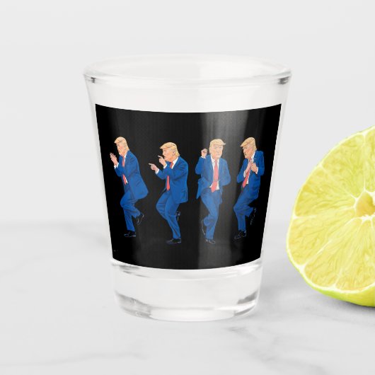 Trump 45 47 Funny Dance Dancing USA Präsident Schnapsglas (Vorderseite)