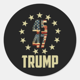 Trump 45 47 Mega Potus Runder Aufkleber