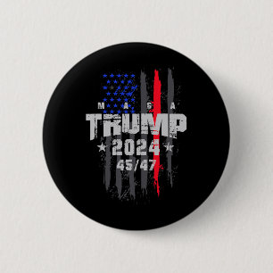 Trump 45-47 Mega US Flag 2024 Präsidentschaftswahl Button