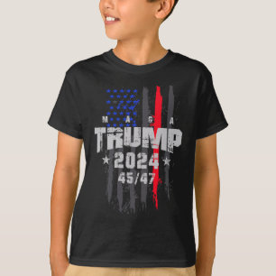 Trump 45-47 Mega US-Flagge 2025 Präsidentschaftswa T-Shirt