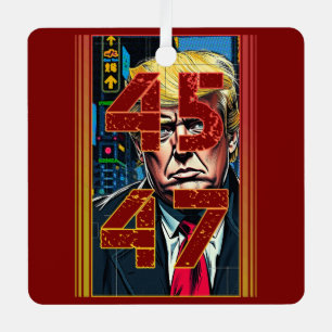Trump 45 47 Pop Art Portrait Ornament Aus Metall