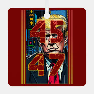 Trump 45 47 Pop Art Portrait Ornament Aus Metall