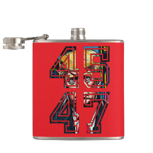 Trump 45 47   Pop Art   Präsident der USA Flachmann
