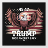 Trump 45. 47. Präsident Flag 2025 Adler Amerika Fensteraufkleber (Blatt)