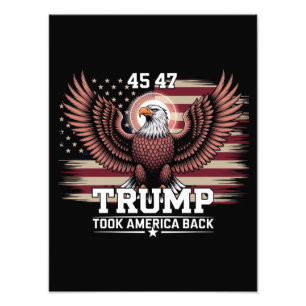Trump 45. 47. Präsident Flag 2025 Adler Amerika Fotodruck