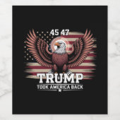 Trump 45. 47. Präsident Flag 2025 Adler Amerika Weinetikett (Einzelnes Label)