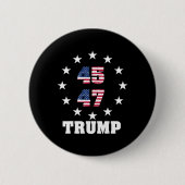Trump 45 47 Präsident Flagge USA 2024 Gewinner 202 Button (Vorderseite)