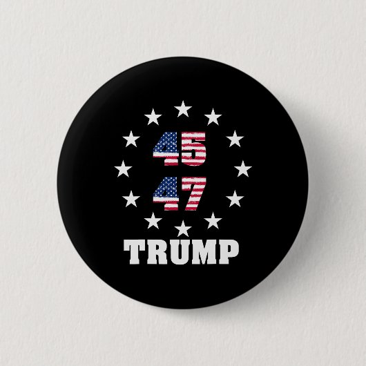 Trump 45 47 Präsident Flagge USA 2024 Gewinner 202 Button (Vorderseite)