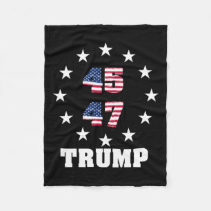 Trump 45 47 Präsident Flagge USA 2024 Gewinner 202 Fleecedecke