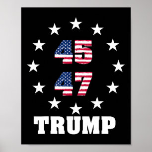 Trump 45 47 Präsident Flagge USA 2024 Gewinner 202 Poster