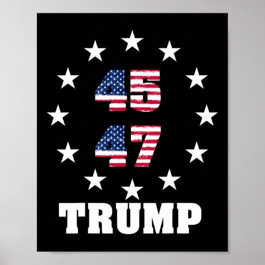 Trump 45 47 Präsident Flagge USA 2024 Gewinner 202 Poster (Vorne)