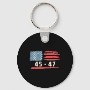Trump 45 47 Präsident Vintage amerikanische Flagge Schlüsselanhänger
