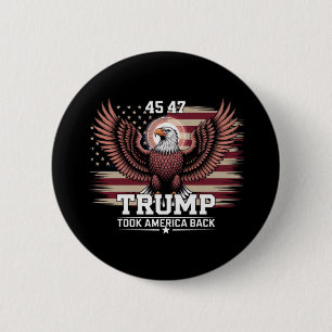 Trump 45. 47. Präsidentenflagge 2025 Adler Amerika Button