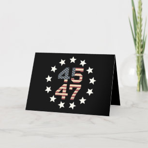 Trump 45 47 Sterne Vintage USA Amerikanische Flagg Dankeskarte