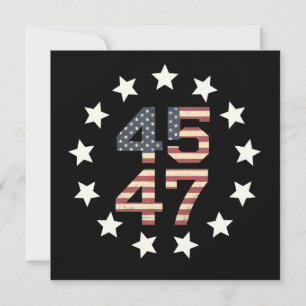 Trump 45 47 Sterne Vintage USA Amerikanische Flagg Einladung