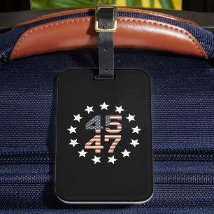 Trump 45 47 Sterne Vintage USA Amerikanische Flagg Gepäckanhänger