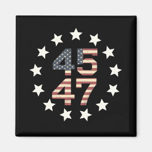 Trump 45 47 Sterne Vintage USA Amerikanische Flagg Magnet