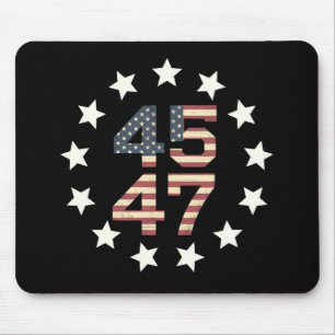 Trump 45 47 Sterne Vintage USA Amerikanische Flagg Mousepad
