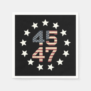 Trump 45 47 Sterne Vintage USA Amerikanische Flagg Serviette