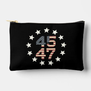 Trump 45 47 Sterne Vintage USA Amerikanische Flagg Zubehörtasche