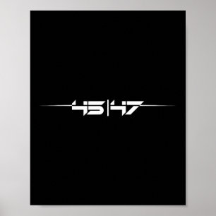 Trump 45 47 Trump Retro Futuristisch  Poster