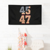 Trump 45 47 Vintag America Flag Banner (Insitu)