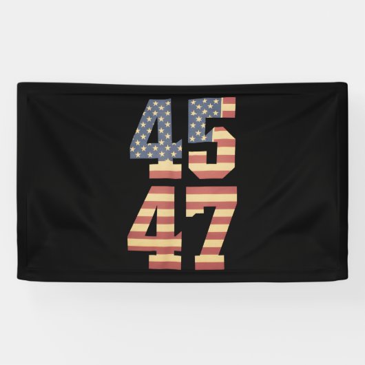 Trump 45 47 Vintag America Flag Banner (Horizontal)