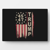 Trump 45 47 Vintag Retro America Flag Fotoplatte (Vorderseite)