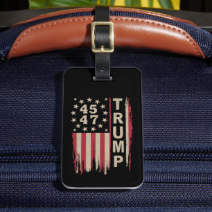 Trump 45 47 Vintag Retro America Flag Gepäckanhänger