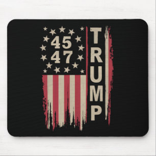 Trump 45 47 Vintag Retro America Flag Mousepad