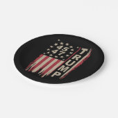 Trump 45 47 Vintag Retro America Flag Pappteller (Schrägansicht)