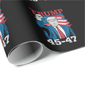 Trump 45 47 Vintag Retro USA Flag Geschenkpapier (Rolleneckpunkt)