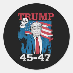 Trump 45 47 Vintag Retro USA Flag Runder Aufkleber
