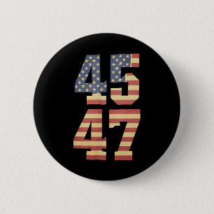 Trump 45 47 Vintage Amerika USA Flagge Button
