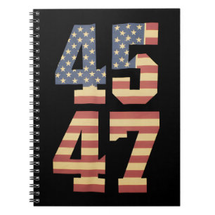Trump 45 47 Vintage Amerika USA Flagge Notizblock