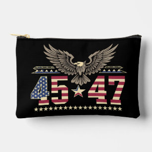 Trump 45 47 Vintage amerikanische Adlerflagge Zubehörtasche