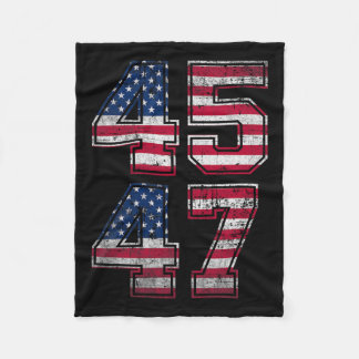 Trump 45 47 Vintage amerikanische Flagge Retro 454 Fleecedecke