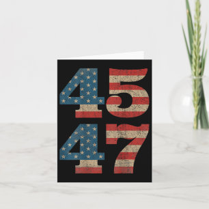 Trump 45 47 Vintage amerikanische Flagge Retro 454 Karte