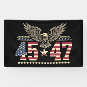 Trump 45 47 Vintage Amerikanische USA Adler Flagge Banner