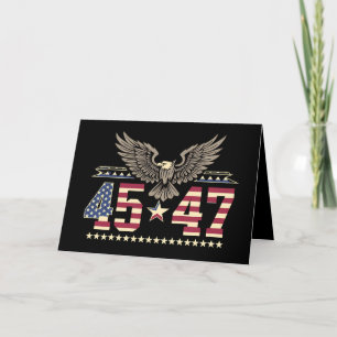 Trump 45 47 Vintage Amerikanische USA Adler Flagge Dankeskarte