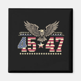 Trump 45 47 Vintage Amerikanische USA Adler Flagge Magnet