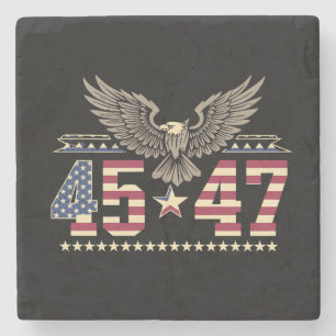 Trump 45 47 Vintage Amerikanische USA Adler Flagge Steinuntersetzer