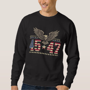 Trump 45 47 Vintage Amerikanische USA Adler Flagge Sweatshirt