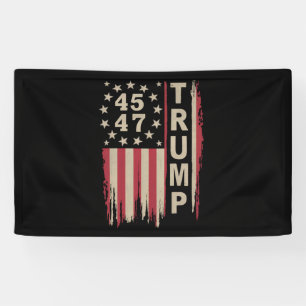 Trump 45 47 Vintage Retro Amerika USA Flagge Banner