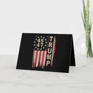 Trump 45 47 Vintage Retro Amerika USA-Flagge Dankeskarte