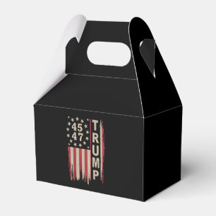 Trump 45 47 Vintage Retro Amerika USA-Flagge Geschenkschachtel