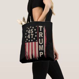 Trump 45 47 Vintage Retro Amerika USA Flagge Tasche