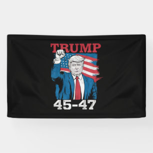 Trump 45 47 Vintage Retro USA Amerikanische Flagge Banner